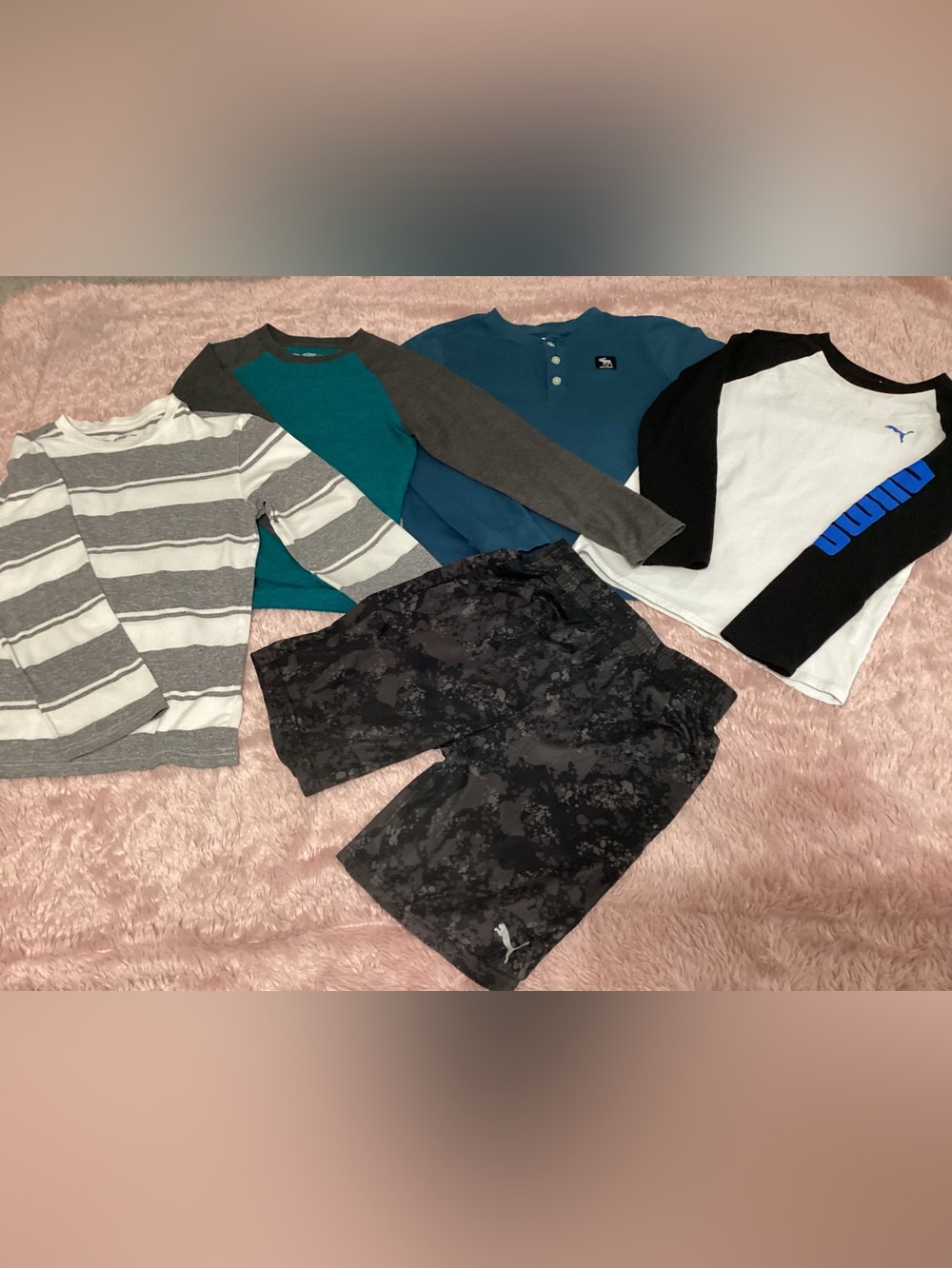 Boys Puma Athletic Shorts and Tee and Long Sleeve Shirts Bundle